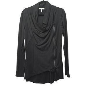 Trybe Jacket Womens Medium Black Asymmetrical Zip Long Sleeve Athleisure Workout